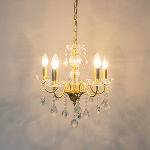 洛西可中古美式蜡烛小吊灯法式宫廷，房间卧室餐厅客厅全铜水晶灯具