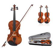 实木小提琴普及小提琴学生儿童初学成人演奏提琴44送三角琴盒
