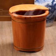 橡木足浴桶泡脚木桶带盖木质，洗脚盆木盆，小足浴盆家用洗脚木桶加厚