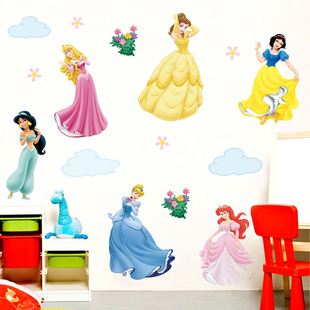 白雪公主可移除女童贴纸卡通童话墙贴贴纸壁画贴画防水自粘