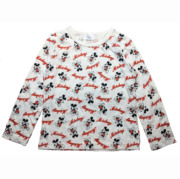 乐天BABY*Disney 3-5岁女童白色米老鼠混纺快干面料长袖T恤上衣