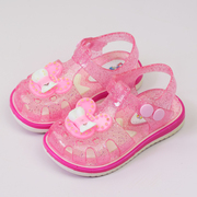 儿童包头凉鞋女孩夏季海边塑料防滑软底小童2-3岁宝宝女童水晶鞋