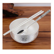 银碗筷三件套宝宝筷子套装新婚，礼盒装送礼餐具轻奢时尚中式风格