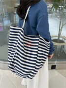 韩版超大容量单肩布包帆布，女包手提包慵懒风日系女大学生书包