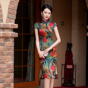 四小姐真丝短款小个子气质旗袍，夏季2024老上海民国风女装