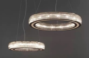 意大利fendi设计师客厅水晶吊灯意式极简不锈钢材质餐厅卧室吊灯