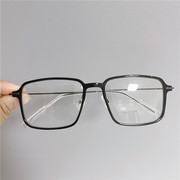 大脸超轻tr90带鼻托眼镜框男女款大方形，灰色全框细框黑色胖人镜架