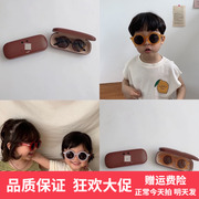 2024韩国ins风儿童墨镜，韩国ins儿童，眼镜复古圆框墨镜男女童