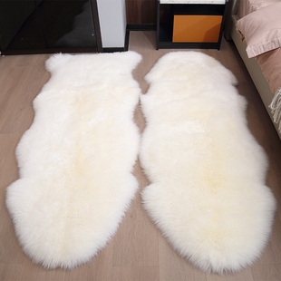 澳洲纯羊毛地毯卧室床边毯皮毛一体羊毛垫整张羊皮不规则毛毯地垫