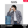 gxg男装格纹胸前口袋，设计简约商务通勤宽松长袖衬衫24春季