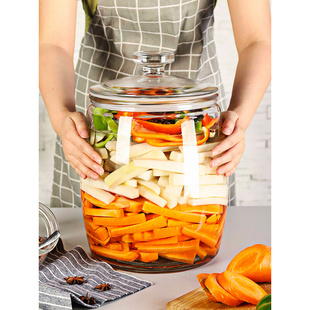 玻璃罐子泡菜坛子大容量桶容器腌制缸大口密封罐特大号咸菜腌菜罐