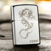 芝宝打火机zippo正版，磨砂创意zipo祥龙啸防风煤油打火机