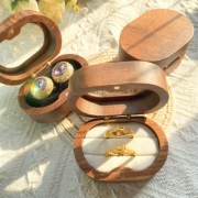 珠宝首饰盒展示求婚戒指盒，定制耳钉吊坠，收纳盒木质结婚对戒盒高档