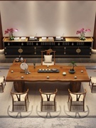 新中式禅意大板茶台茶几实木功夫茶桌椅组合办公室客厅原木泡茶桌