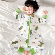 儿童睡袋分腿春秋薄款四季通用宝宝防踢被中大童纯棉睡袋男童睡衣