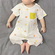 婴儿莫代尔连体衣夏装儿童短袖，家居服睡衣薄款男女宝宝空调服