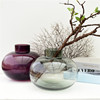 北欧风格圆形彩色玻璃花瓶，居家装饰自由组合台面，水培花器摆件h41