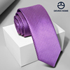 谛梵男装紫色领带男士韩版商务7cm新郎婚礼结婚领带格子礼盒装潮