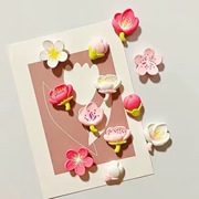 磁性贴田园风创意冰箱贴固定照片留言白板贴小清新桃花花朵