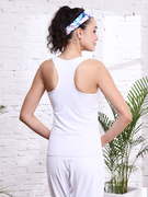 夏季带胸垫瑜伽服，女性感跑步上衣瑜珈服白色，速干运动背心女长款