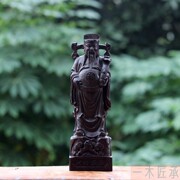 越南沉香实木雕财神爷佛像雕刻中式家用桌面摆件店铺办公室工艺品
