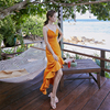 奈良波西米亚连衣裙三亚沙滩裙2023高端露背海边度假吊带长裙夏季