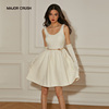 majorcrush白色吊带裙复古甜美收腰法式设计师，优雅小裙5569