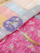 韩国民俗四季用高端家纺四件套贡缎床裙丝绸4件套床盖款床上用i.