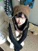 韩国小众设计猫耳帽女冬y2k千禧可爱毛绒针织毛线帽护耳帽子秋冬