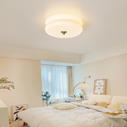 卧室灯全铜法式奶油风温馨浪漫玻璃房间灯家用阳台圆形儿童房灯具