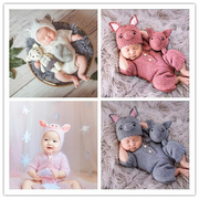 新生儿拍照服装 小猪套装 婴儿满月百天宝宝拍照服装儿童摄影服饰