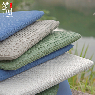 新中式高档仿皮坐垫中国风红木座垫定制实木茶椅餐椅垫子四季通用