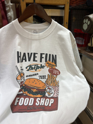 美式复古vintage 汉堡可乐薯条食物 宽松休闲纯棉男女款短袖T恤