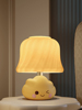 法式奶油蘑菇中古琉璃台灯儿童房间客厅卧室床头柜氛围小夜灯礼物