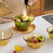 琥珀色玻璃碗微波炉专用耐高温家用面碗沙拉碗饭汤甜品(汤甜品)碗餐具套装