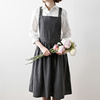 纯棉围裙连衣裙款 厨房成人日韩式时尚咖啡厅餐厅厨师做饭工作服