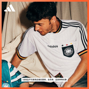 德国队足球休闲文化运动短袖，t恤复古球衣，男装adidas阿迪达斯