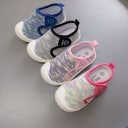 韩国春夏针织布透气软底布鞋魔术，贴幼儿园单鞋男女儿童家居地板鞋