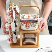 永福盛陶瓷水果花茶壶套装蜡烛加热高颜值下午茶茶具茶杯耐热北欧