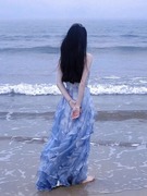 法式初恋抹胸吊带连衣裙女夏季超仙气质公主海边度假露背沙滩长裙