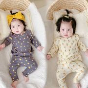 ins韩版婴儿纯棉家居服套装柠檬印花舒适宝宝长袖上衣+裤子两件套