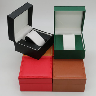 高档手表盒礼盒PU皮手表盒子单个翻盖腕表饰品徽章展示收纳包装盒