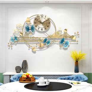客厅创意书房静音挂表轻奢蝴蝶，造型壁画挂钟表餐厅时尚装饰时钟