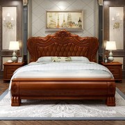 欧式实木床2米大床简约现代x婚床雕花白色公主床主卧双人床储物床