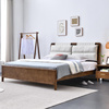 全实木布艺软床新中式卧室家具1.5约1.8米主卧双人靠背床