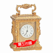 钟表欧式钟表机械座钟，古典欧式小型錾刻镀金皮套钟
