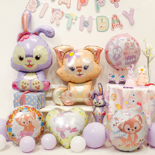 星黛露玲娜贝儿气球兔子卡通儿童生日布置装饰男女孩宝宝玩具拍照