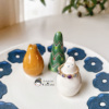 日本进口美浓烧手工，手作陶瓷兔子熊圣诞树，动物可爱戒指指环架
