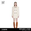 odtd23年秋冬白色棕色，羊毛双排扣中长款外套大衣设计师女装