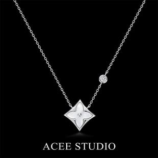 ACEE设计贝母老花项链网红实用生日礼物925纯银不褪色锁骨链